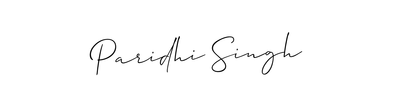 Paridhi Singh stylish signature style. Best Handwritten Sign (Allison_Script) for my name. Handwritten Signature Collection Ideas for my name Paridhi Singh. Paridhi Singh signature style 2 images and pictures png