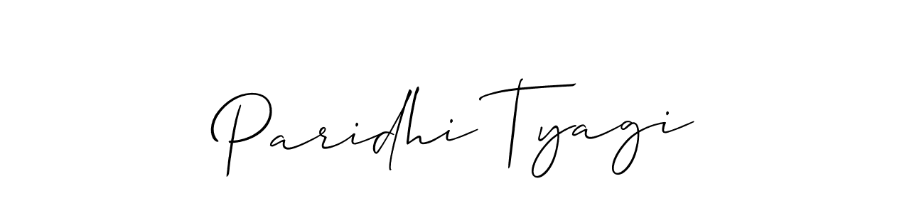 Also we have Paridhi Tyagi name is the best signature style. Create professional handwritten signature collection using Allison_Script autograph style. Paridhi Tyagi signature style 2 images and pictures png