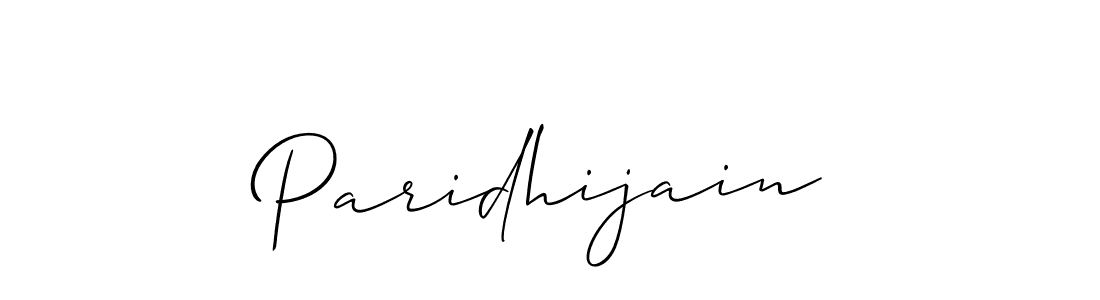 It looks lik you need a new signature style for name Paridhijain. Design unique handwritten (Allison_Script) signature with our free signature maker in just a few clicks. Paridhijain signature style 2 images and pictures png