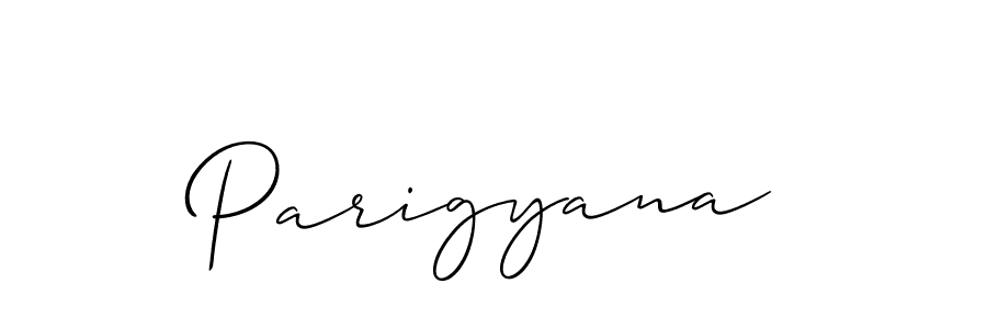 Create a beautiful signature design for name Parigyana. With this signature (Allison_Script) fonts, you can make a handwritten signature for free. Parigyana signature style 2 images and pictures png