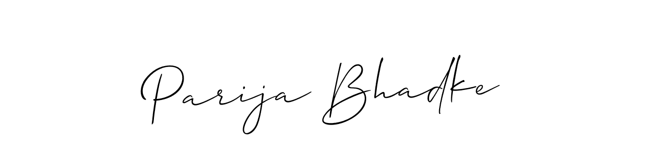 Use a signature maker to create a handwritten signature online. With this signature software, you can design (Allison_Script) your own signature for name Parija Bhadke. Parija Bhadke signature style 2 images and pictures png