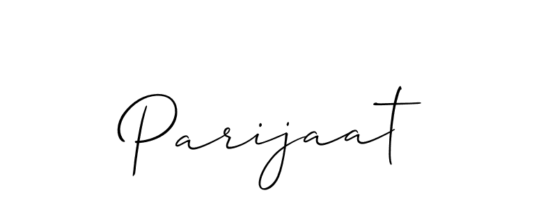 The best way (Allison_Script) to make a short signature is to pick only two or three words in your name. The name Parijaat include a total of six letters. For converting this name. Parijaat signature style 2 images and pictures png