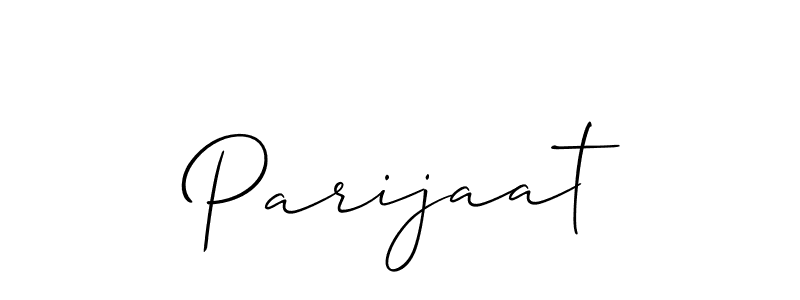 The best way (Allison_Script) to make a short signature is to pick only two or three words in your name. The name Parijaat include a total of six letters. For converting this name. Parijaat signature style 2 images and pictures png