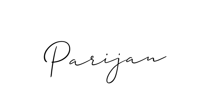 Design your own signature with our free online signature maker. With this signature software, you can create a handwritten (Allison_Script) signature for name Parijan. Parijan signature style 2 images and pictures png