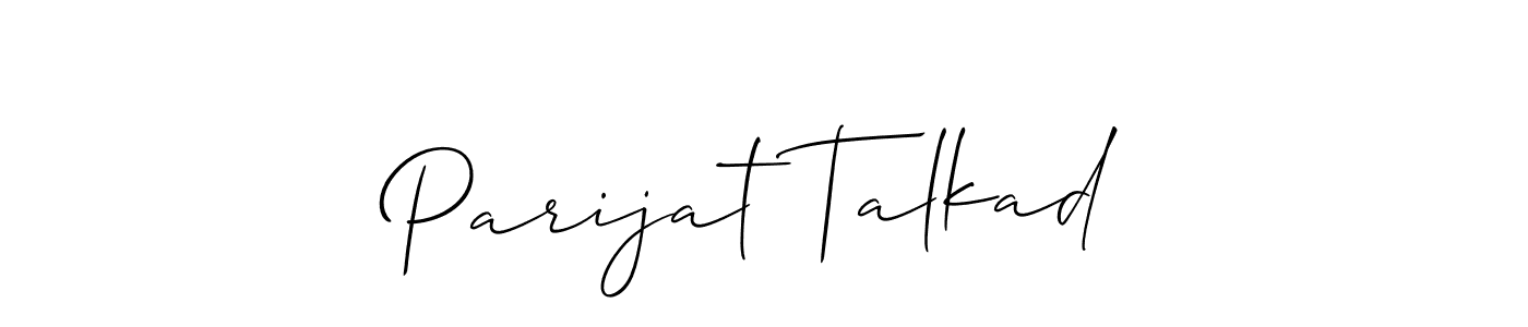 Also You can easily find your signature by using the search form. We will create Parijat Talkad name handwritten signature images for you free of cost using Allison_Script sign style. Parijat Talkad signature style 2 images and pictures png