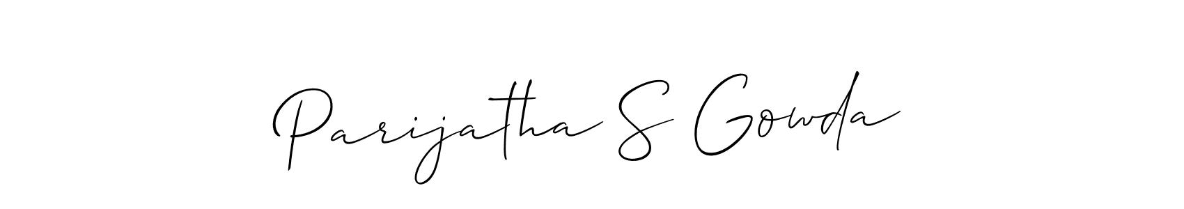 See photos of Parijatha S Gowda official signature by Spectra . Check more albums & portfolios. Read reviews & check more about Allison_Script font. Parijatha S Gowda signature style 2 images and pictures png