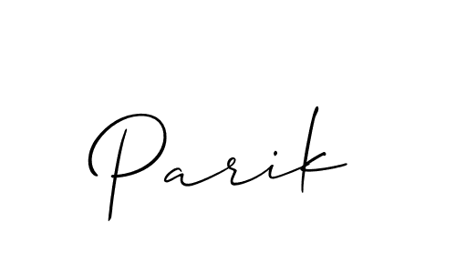 Use a signature maker to create a handwritten signature online. With this signature software, you can design (Allison_Script) your own signature for name Parik. Parik signature style 2 images and pictures png