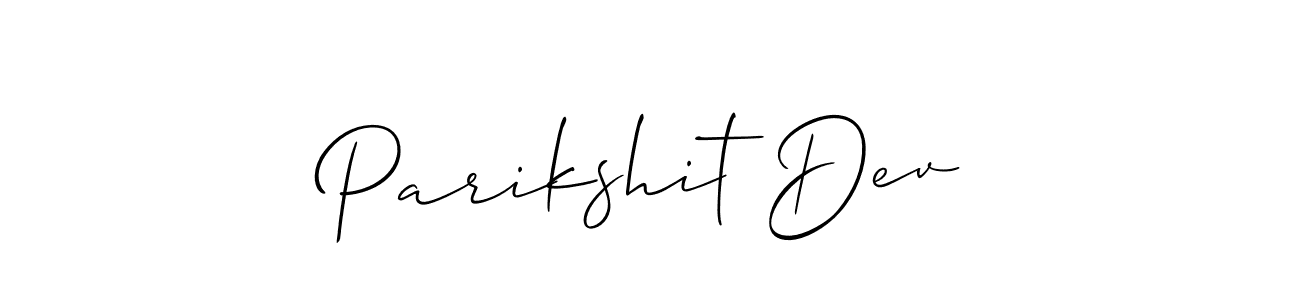 Use a signature maker to create a handwritten signature online. With this signature software, you can design (Allison_Script) your own signature for name Parikshit Dev. Parikshit Dev signature style 2 images and pictures png