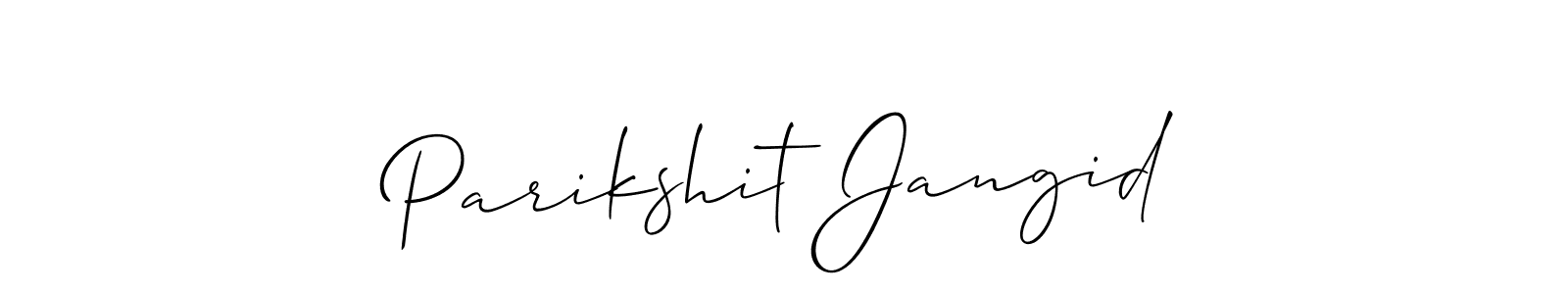 How to make Parikshit Jangid name signature. Use Allison_Script style for creating short signs online. This is the latest handwritten sign. Parikshit Jangid signature style 2 images and pictures png