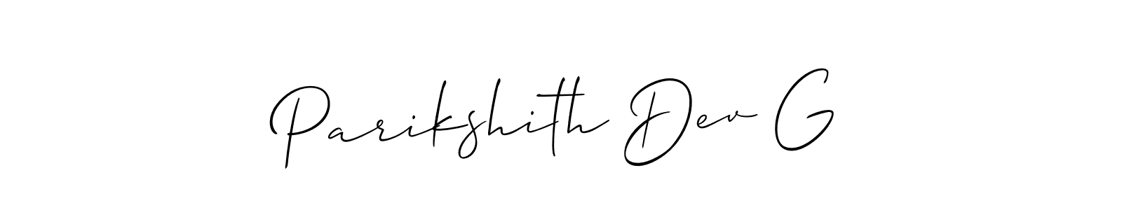 if you are searching for the best signature style for your name Parikshith Dev G. so please give up your signature search. here we have designed multiple signature styles  using Allison_Script. Parikshith Dev G signature style 2 images and pictures png