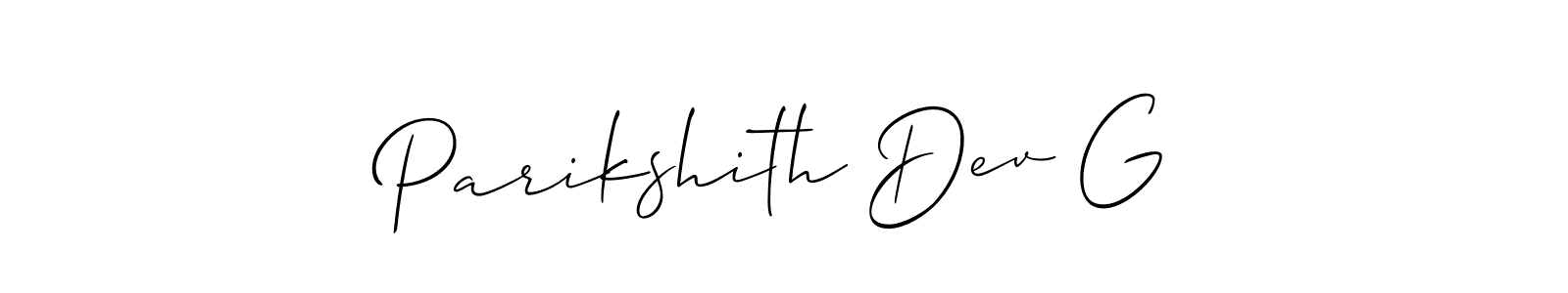 if you are searching for the best signature style for your name Parikshith Dev G. so please give up your signature search. here we have designed multiple signature styles  using Allison_Script. Parikshith Dev G signature style 2 images and pictures png