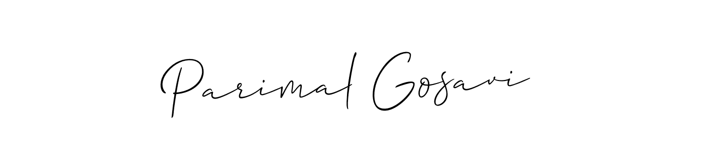 Design your own signature with our free online signature maker. With this signature software, you can create a handwritten (Allison_Script) signature for name Parimal Gosavi. Parimal Gosavi signature style 2 images and pictures png