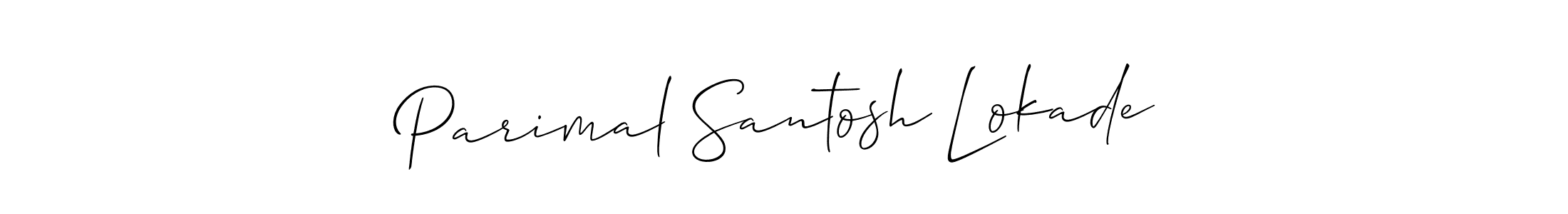 The best way (Allison_Script) to make a short signature is to pick only two or three words in your name. The name Parimal Santosh Lokade include a total of six letters. For converting this name. Parimal Santosh Lokade signature style 2 images and pictures png