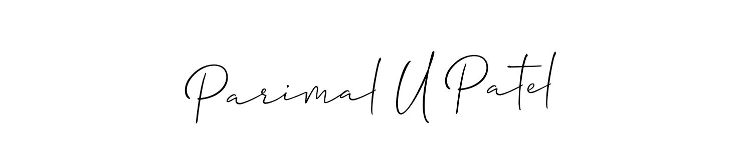 Similarly Allison_Script is the best handwritten signature design. Signature creator online .You can use it as an online autograph creator for name Parimal U Patel. Parimal U Patel signature style 2 images and pictures png