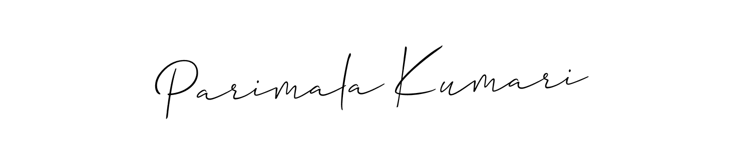 The best way (Allison_Script) to make a short signature is to pick only two or three words in your name. The name Parimala Kumari include a total of six letters. For converting this name. Parimala Kumari signature style 2 images and pictures png