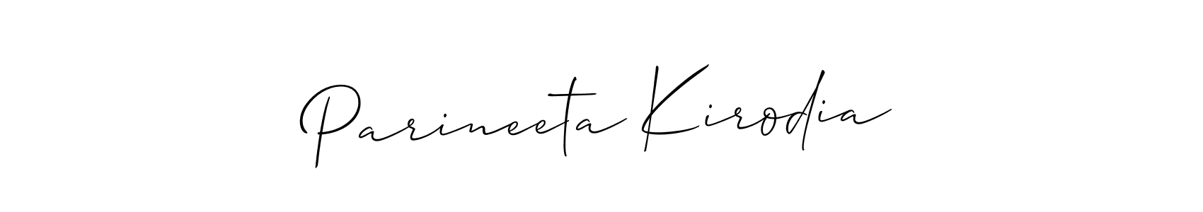 You should practise on your own different ways (Allison_Script) to write your name (Parineeta Kirodia) in signature. don't let someone else do it for you. Parineeta Kirodia signature style 2 images and pictures png