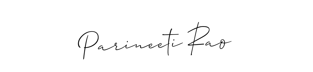Use a signature maker to create a handwritten signature online. With this signature software, you can design (Allison_Script) your own signature for name Parineeti Rao. Parineeti Rao signature style 2 images and pictures png