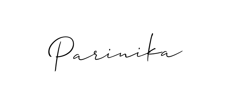 It looks lik you need a new signature style for name Parinika. Design unique handwritten (Allison_Script) signature with our free signature maker in just a few clicks. Parinika signature style 2 images and pictures png