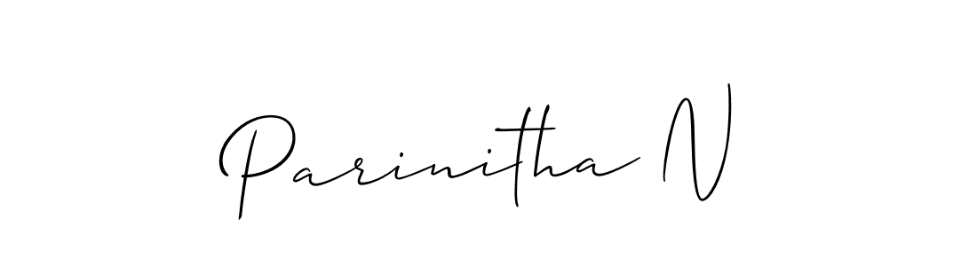 You should practise on your own different ways (Allison_Script) to write your name (Parinitha N) in signature. don't let someone else do it for you. Parinitha N signature style 2 images and pictures png
