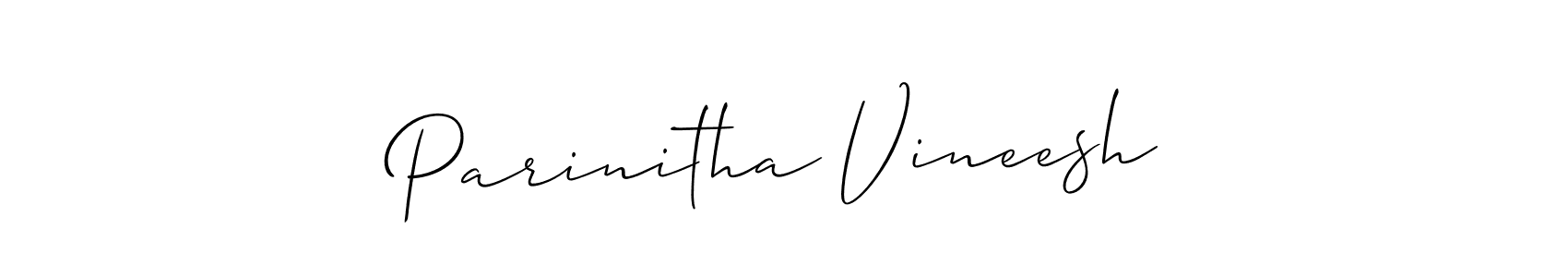 if you are searching for the best signature style for your name Parinitha Vineesh. so please give up your signature search. here we have designed multiple signature styles  using Allison_Script. Parinitha Vineesh signature style 2 images and pictures png