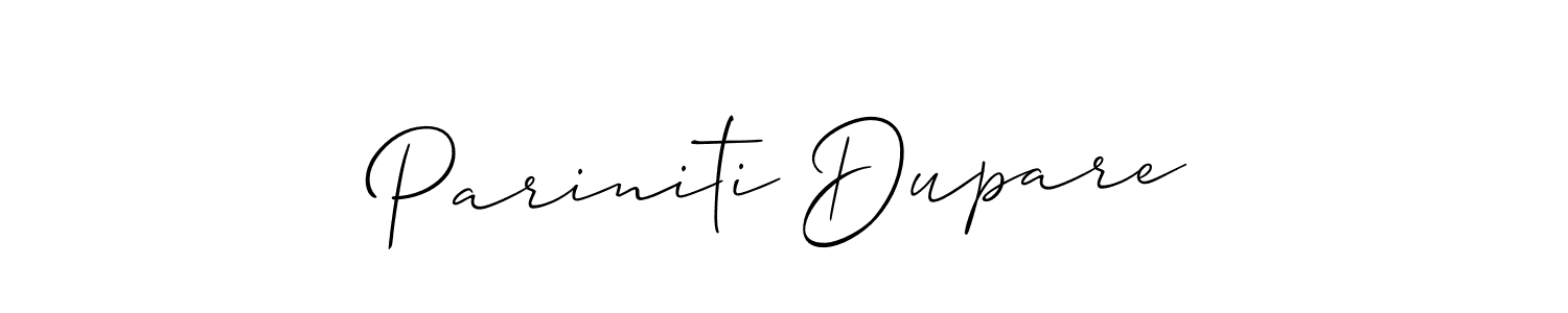 Pariniti Dupare stylish signature style. Best Handwritten Sign (Allison_Script) for my name. Handwritten Signature Collection Ideas for my name Pariniti Dupare. Pariniti Dupare signature style 2 images and pictures png