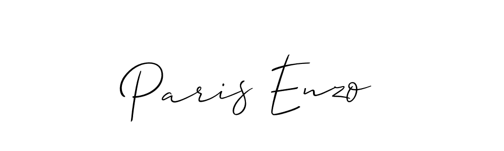 Use a signature maker to create a handwritten signature online. With this signature software, you can design (Allison_Script) your own signature for name Paris Enzo. Paris Enzo signature style 2 images and pictures png