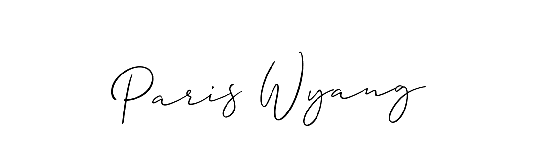 The best way (Allison_Script) to make a short signature is to pick only two or three words in your name. The name Paris Wyang include a total of six letters. For converting this name. Paris Wyang signature style 2 images and pictures png