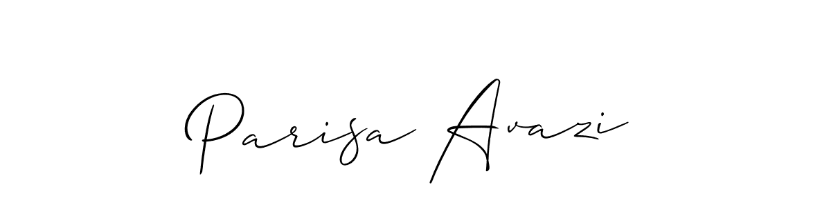 Allison_Script is a professional signature style that is perfect for those who want to add a touch of class to their signature. It is also a great choice for those who want to make their signature more unique. Get Parisa Avazi name to fancy signature for free. Parisa Avazi signature style 2 images and pictures png