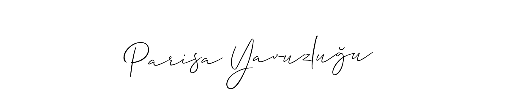 It looks lik you need a new signature style for name Parisa Yavuzluğu. Design unique handwritten (Allison_Script) signature with our free signature maker in just a few clicks. Parisa Yavuzluğu signature style 2 images and pictures png