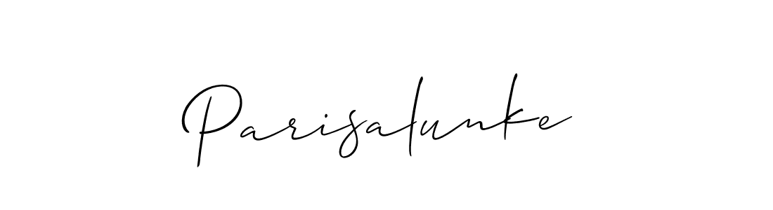 Design your own signature with our free online signature maker. With this signature software, you can create a handwritten (Allison_Script) signature for name Parisalunke. Parisalunke signature style 2 images and pictures png