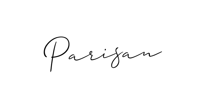 Design your own signature with our free online signature maker. With this signature software, you can create a handwritten (Allison_Script) signature for name Parisan. Parisan signature style 2 images and pictures png