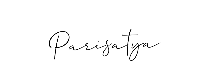 Design your own signature with our free online signature maker. With this signature software, you can create a handwritten (Allison_Script) signature for name Parisatya. Parisatya signature style 2 images and pictures png