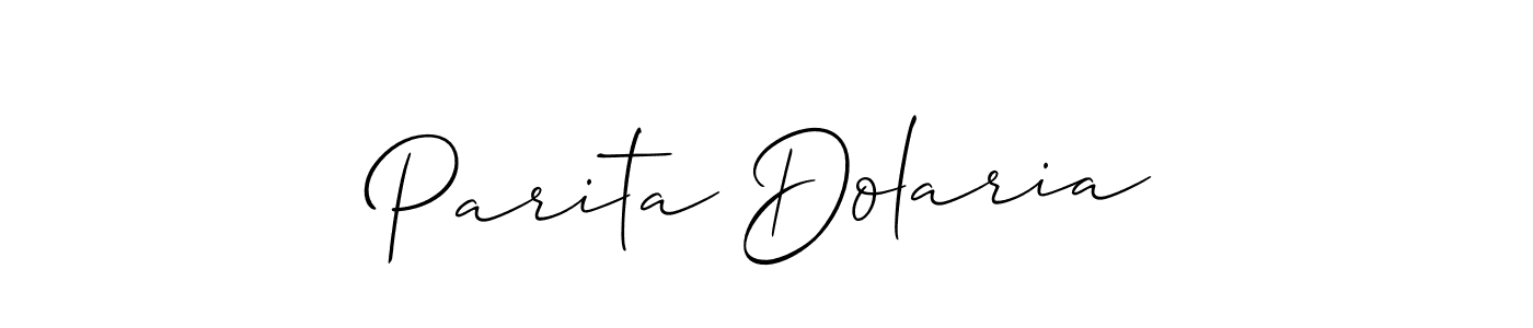 Check out images of Autograph of Parita Dolaria name. Actor Parita Dolaria Signature Style. Allison_Script is a professional sign style online. Parita Dolaria signature style 2 images and pictures png