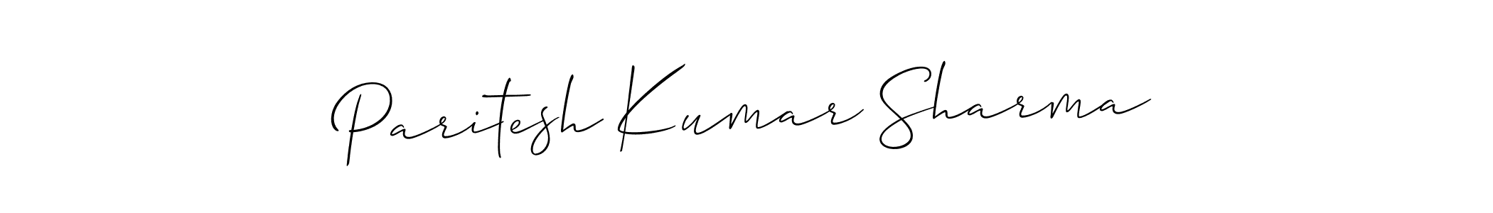 Create a beautiful signature design for name Paritesh Kumar Sharma. With this signature (Allison_Script) fonts, you can make a handwritten signature for free. Paritesh Kumar Sharma signature style 2 images and pictures png