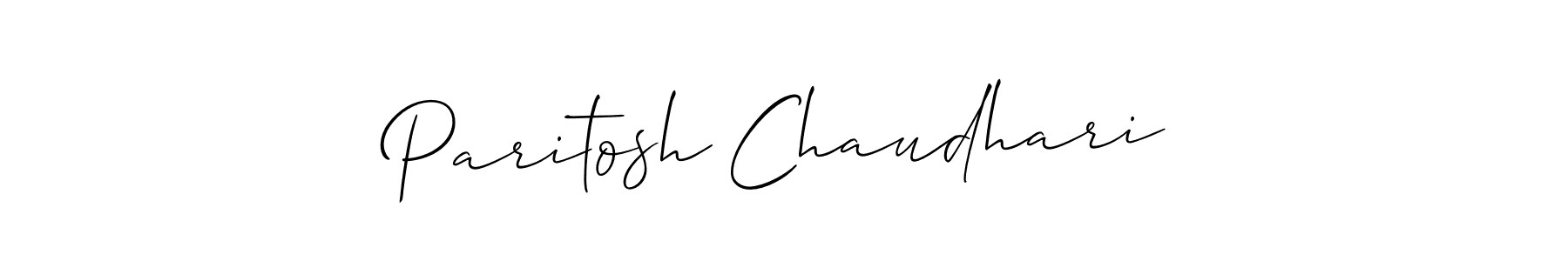 How to make Paritosh Chaudhari name signature. Use Allison_Script style for creating short signs online. This is the latest handwritten sign. Paritosh Chaudhari signature style 2 images and pictures png