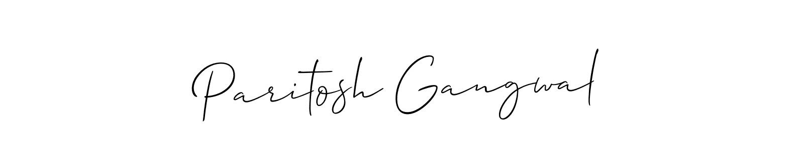 How to make Paritosh Gangwal name signature. Use Allison_Script style for creating short signs online. This is the latest handwritten sign. Paritosh Gangwal signature style 2 images and pictures png