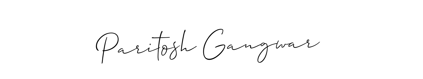 Use a signature maker to create a handwritten signature online. With this signature software, you can design (Allison_Script) your own signature for name Paritosh Gangwar. Paritosh Gangwar signature style 2 images and pictures png