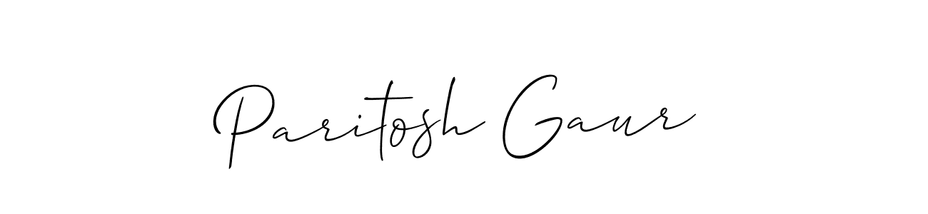 Create a beautiful signature design for name Paritosh Gaur. With this signature (Allison_Script) fonts, you can make a handwritten signature for free. Paritosh Gaur signature style 2 images and pictures png