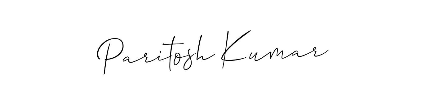 The best way (Allison_Script) to make a short signature is to pick only two or three words in your name. The name Paritosh Kumar include a total of six letters. For converting this name. Paritosh Kumar signature style 2 images and pictures png
