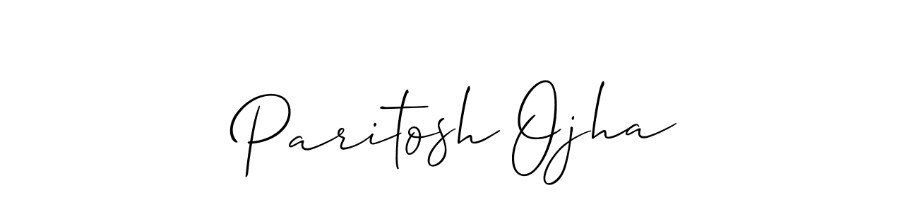 How to make Paritosh Ojha name signature. Use Allison_Script style for creating short signs online. This is the latest handwritten sign. Paritosh Ojha signature style 2 images and pictures png