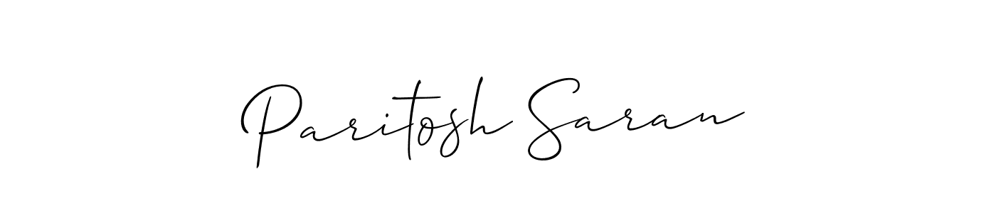 It looks lik you need a new signature style for name Paritosh Saran. Design unique handwritten (Allison_Script) signature with our free signature maker in just a few clicks. Paritosh Saran signature style 2 images and pictures png