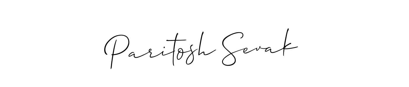 How to make Paritosh Sevak name signature. Use Allison_Script style for creating short signs online. This is the latest handwritten sign. Paritosh Sevak signature style 2 images and pictures png