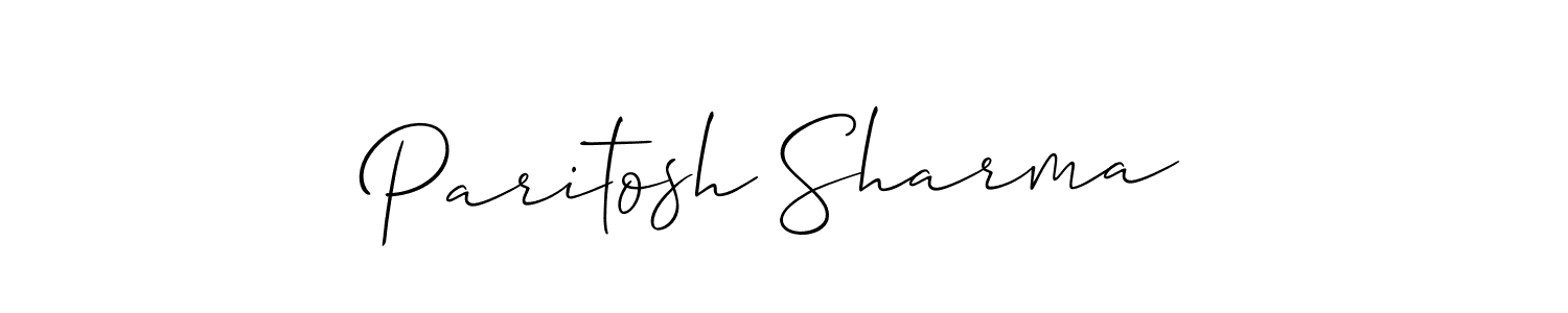 This is the best signature style for the Paritosh Sharma name. Also you like these signature font (Allison_Script). Mix name signature. Paritosh Sharma signature style 2 images and pictures png