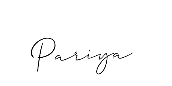 Allison_Script is a professional signature style that is perfect for those who want to add a touch of class to their signature. It is also a great choice for those who want to make their signature more unique. Get Pariya name to fancy signature for free. Pariya signature style 2 images and pictures png