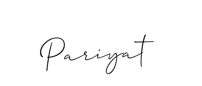 Create a beautiful signature design for name Pariyat. With this signature (Allison_Script) fonts, you can make a handwritten signature for free. Pariyat signature style 2 images and pictures png
