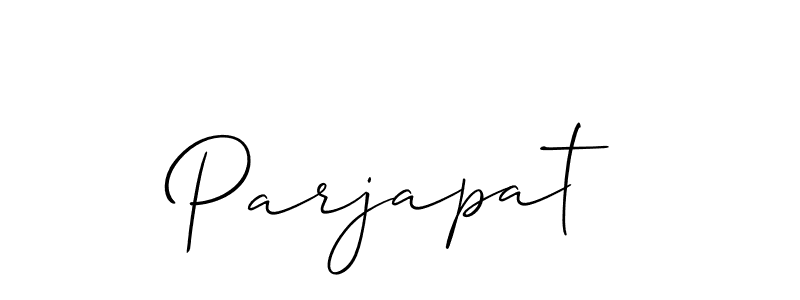 The best way (Allison_Script) to make a short signature is to pick only two or three words in your name. The name Parjapat include a total of six letters. For converting this name. Parjapat signature style 2 images and pictures png