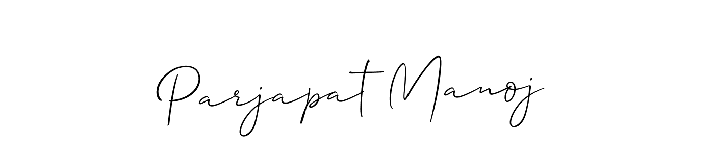 The best way (Allison_Script) to make a short signature is to pick only two or three words in your name. The name Parjapat Manoj include a total of six letters. For converting this name. Parjapat Manoj signature style 2 images and pictures png