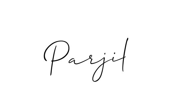 How to make Parjil signature? Allison_Script is a professional autograph style. Create handwritten signature for Parjil name. Parjil signature style 2 images and pictures png