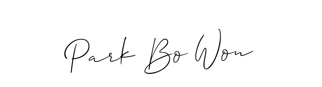 Create a beautiful signature design for name Park Bo Won. With this signature (Allison_Script) fonts, you can make a handwritten signature for free. Park Bo Won signature style 2 images and pictures png
