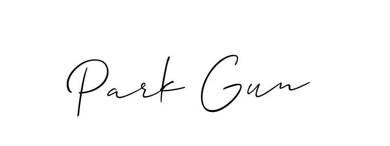 How to make Park Gun name signature. Use Allison_Script style for creating short signs online. This is the latest handwritten sign. Park Gun signature style 2 images and pictures png